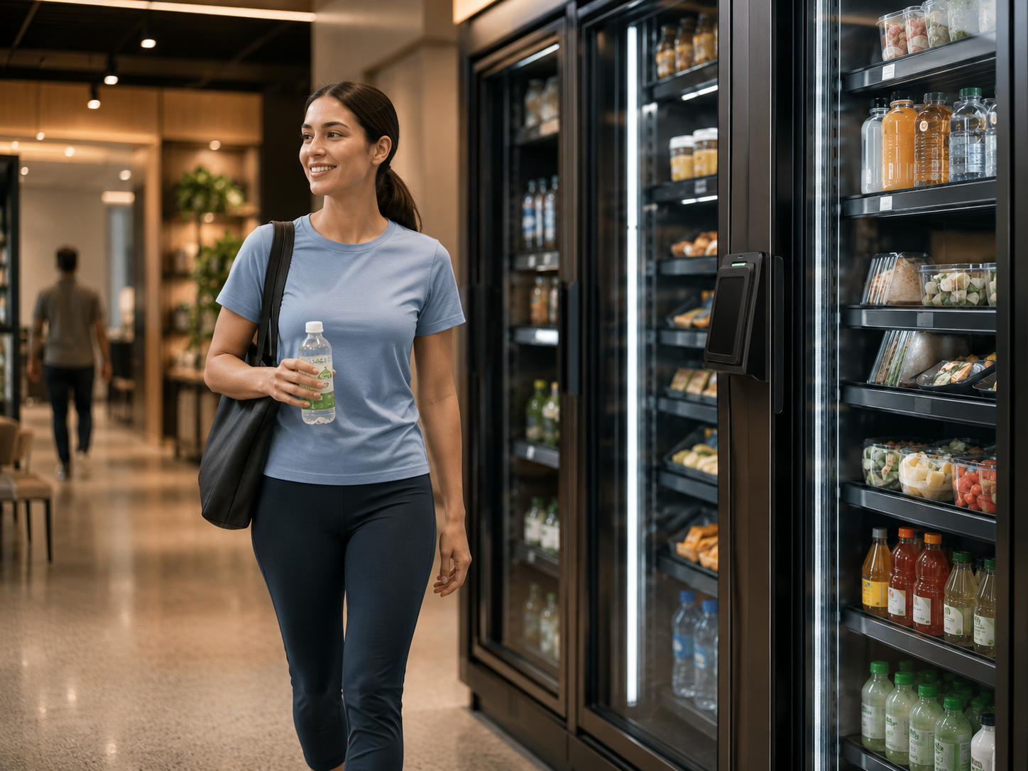 Customer leaving the smart market