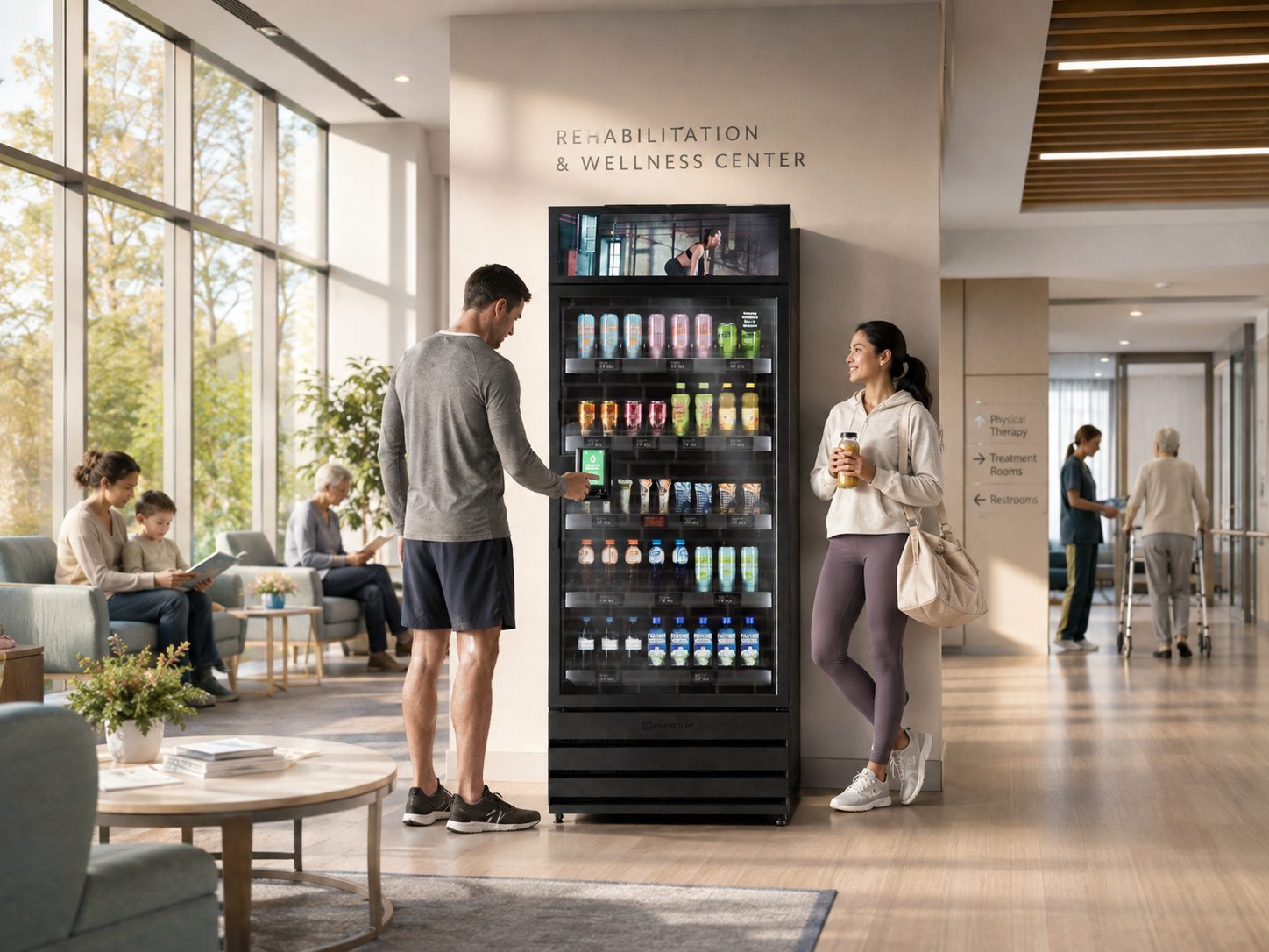 Curated Knibbly market in a rehabilitation center