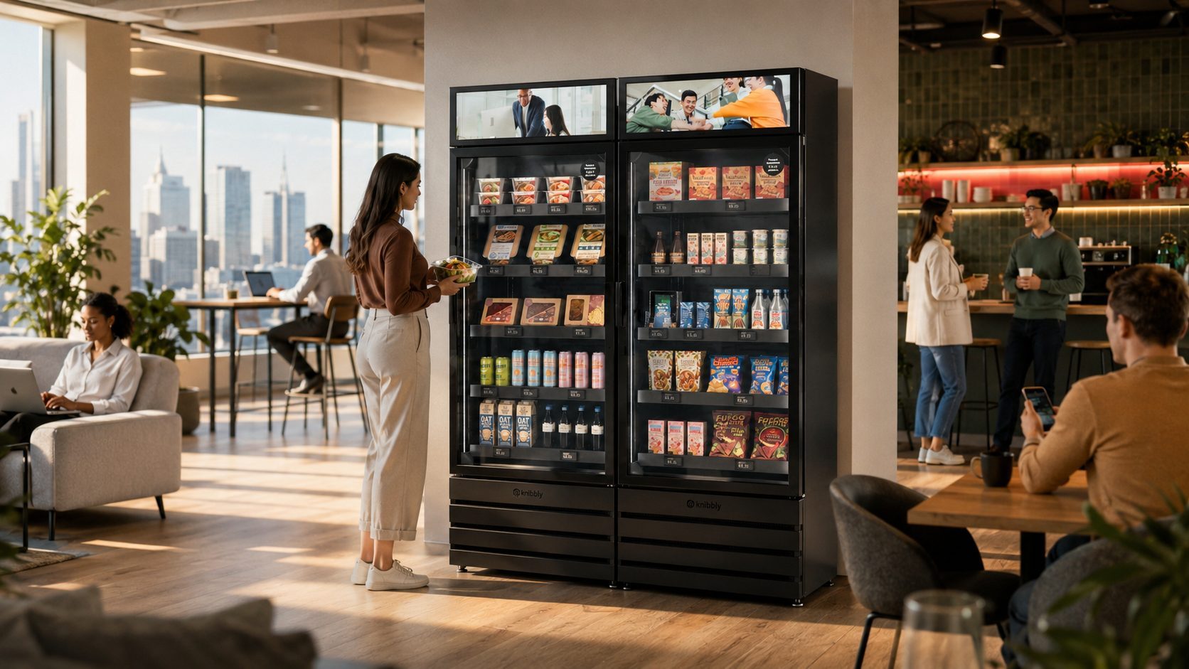 Knibbly market in a modern shared workplace