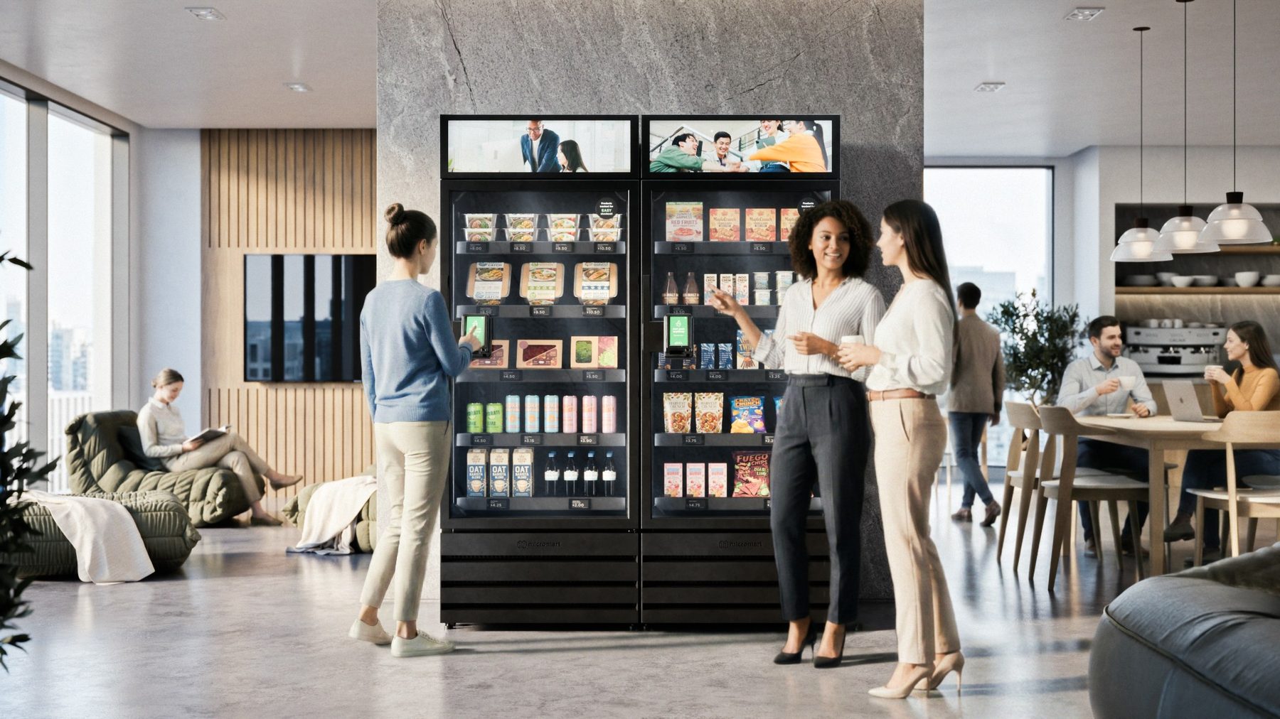 Knibbly self-service market in a workplace environment